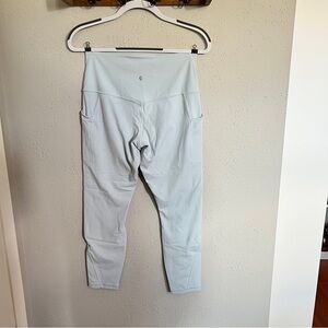 Light Blue Lululemon High-Waisted Leggings with Pockets